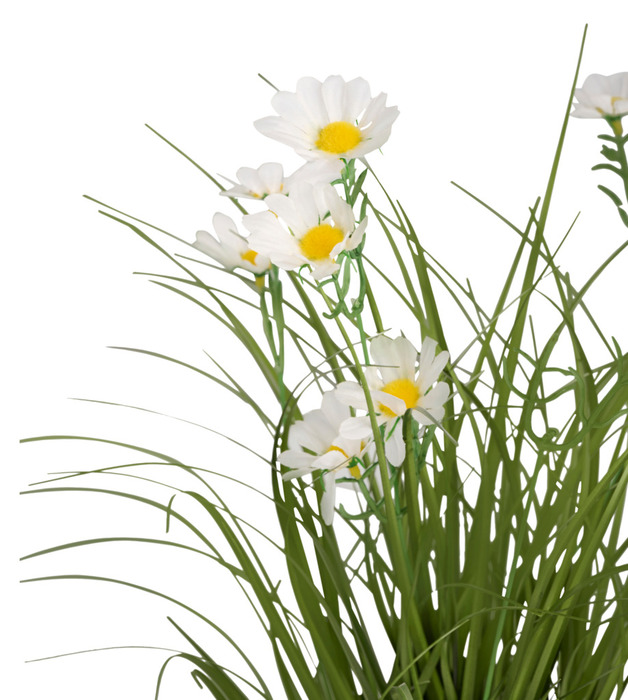 Kunstgress med margerittblomster 50 cm